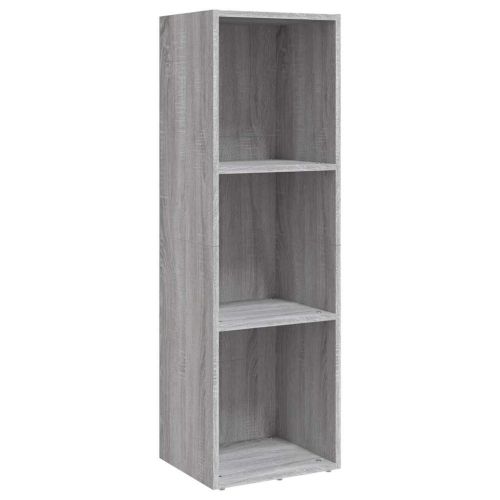 Шкаф за книги/ТВ шкаф сив сонома 36x30x114 см инженерно дърво