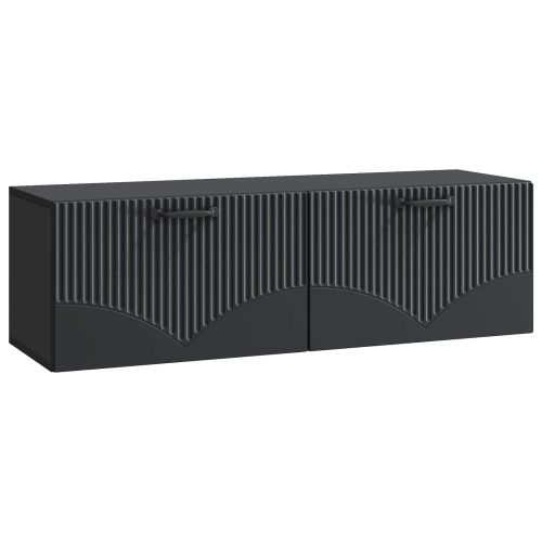 Стенно монтиран ТВ шкаф Черно 98 x 31 x 30 см