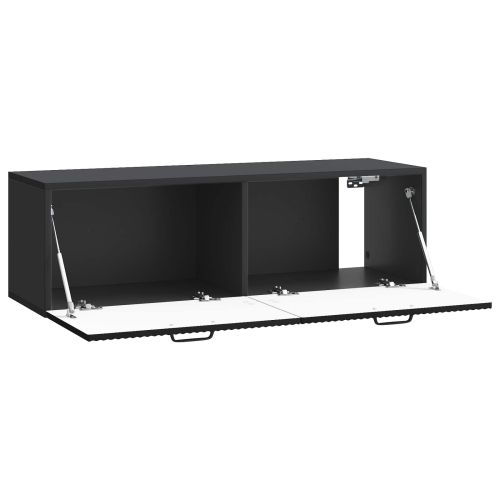 Стенно монтиран ТВ шкаф Черно 98 x 31 x 30 см
