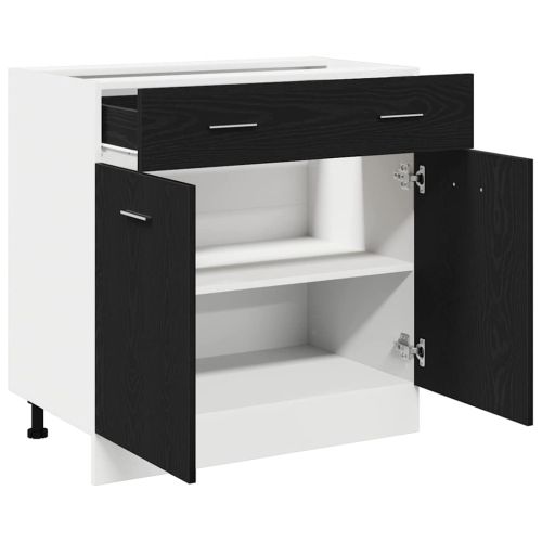 Висящ шкаф Черен дъб 80 x 46 x 81,5 см Инженерна дървесина