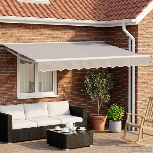 Електрическа рамка за сенник с LED светлини Бял 2,5 x 2 m