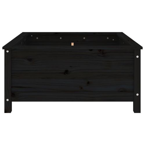 Градински сандък, черен, 82,5x82,5x39 см, бор масив