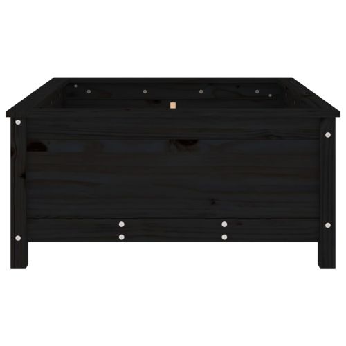 Градински сандък, черен, 82,5x82,5x39 см, бор масив