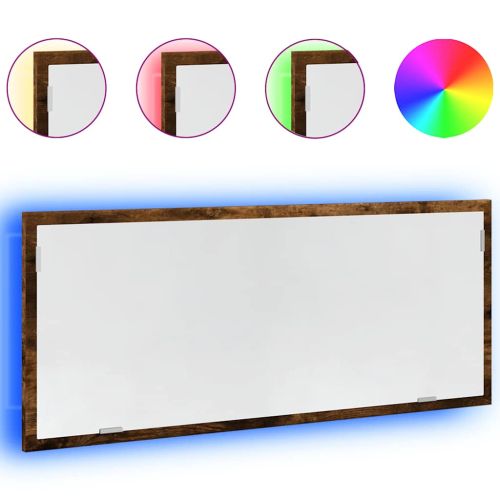 LED огледало за баня опушен дъб 100x8,5x37 cm