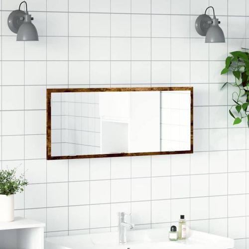 LED огледало за баня опушен дъб 100x8,5x37 cm
