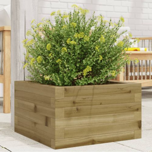 Градинска кашпа 40x40x23 см импрегниран бор