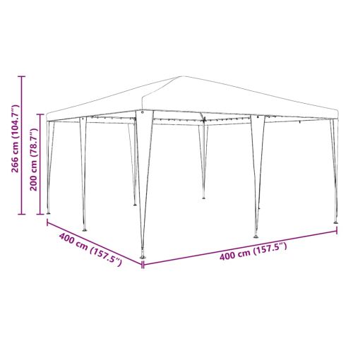 Парти шатър Синьо 400 x 400 x 266 см Полиетилен и стомана