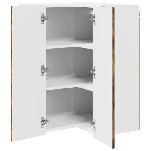 Стенно ъглово шкафче LUCCA Опушен дъб 57 x 57 x 80 см