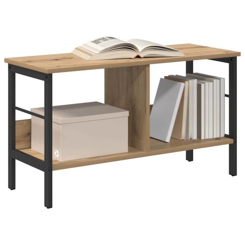 Рафт за книги 2 нива 82 x 32 x 47 см Инженерна дървесина Дъб