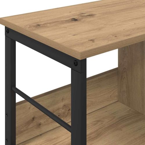 Рафт за книги 2 нива 82 x 32 x 47 см Инженерна дървесина Дъб