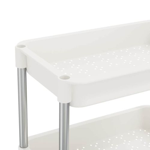 Кухненска количка на 5 нива, бяла, 42x29x128 см, желязо и ABS