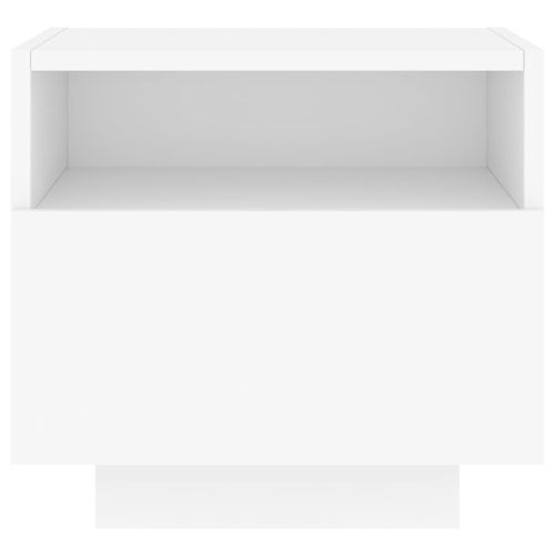 Нощни шкафчета с LED осветление, 2 бр, бели, 40x39x37 см