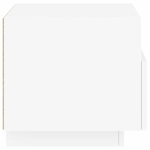 Нощни шкафчета с LED осветление, 2 бр, бели, 40x39x37 см