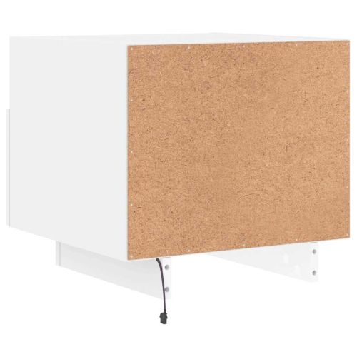Нощни шкафчета с LED осветление, 2 бр, бели, 40x39x37 см