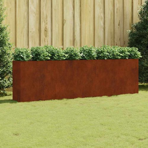 Градинска повдигната леха 280x40x80 см кортенова стомана