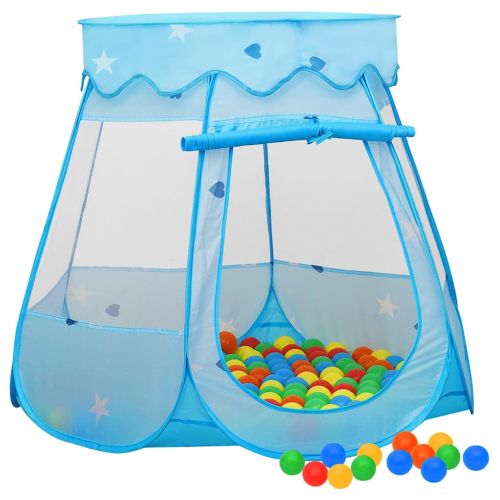 Детска палатка за игра с 250 топки, синя, 102x102x82 см