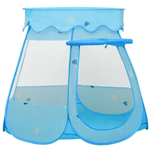 Детска палатка за игра с 250 топки, синя, 102x102x82 см