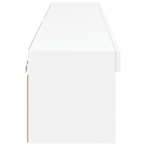 ТВ шкафове с LED осветление, 2 бр, бели, 100x30x30 см