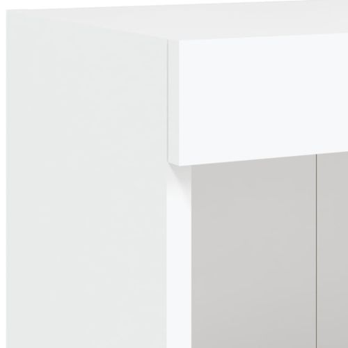 ТВ шкафове с LED осветление, 2 бр, бели, 100x30x30 см
