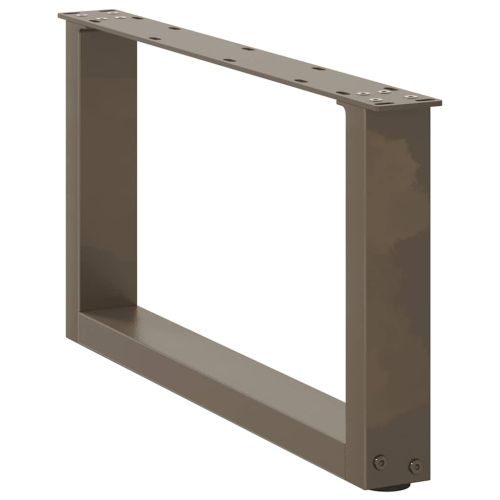 Крака за масичка за кафе, U-образни, 2 бр., естествена стомана, 60 x (30-31) см, стомана