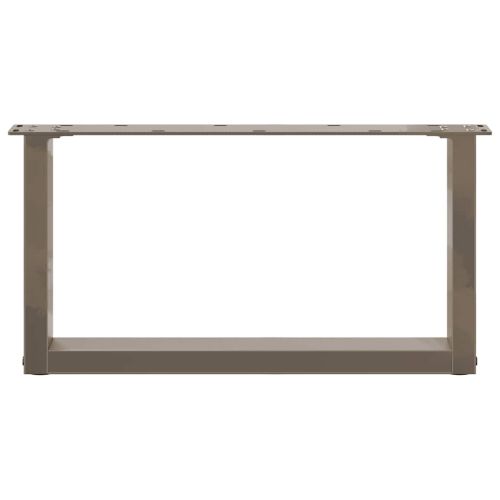 Крака за масичка за кафе, U-образни, 2 бр., естествена стомана, 60 x (30-31) см, стомана