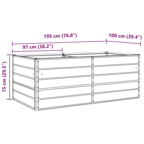 Кашпа Антрацит 195 x 100 x 75 см Поцинкована стомана