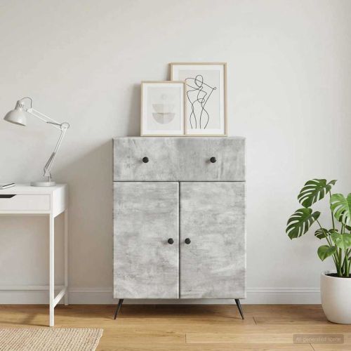 Служебен шкаф Бетонно сиво 66 x 34,5 x 90 см