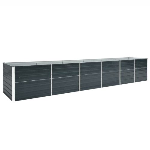 Градинска висока леха поцинкована стомана 480x80x77 см антрацит