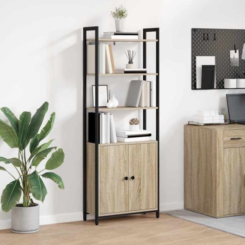 Шкаф за книги 6 нива 60 x 24 x 161 см Инженерна дървесина