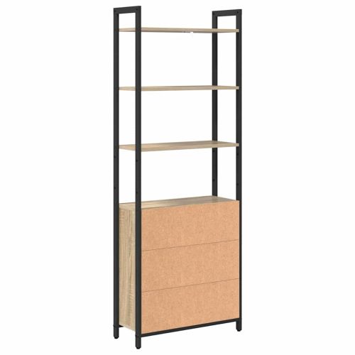 Шкаф за книги 6 нива 60 x 24 x 161 см Инженерна дървесина