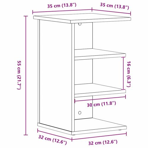 Страничен шкаф Черния дъб 35 x 35 x 55 см Инженерна дървесина