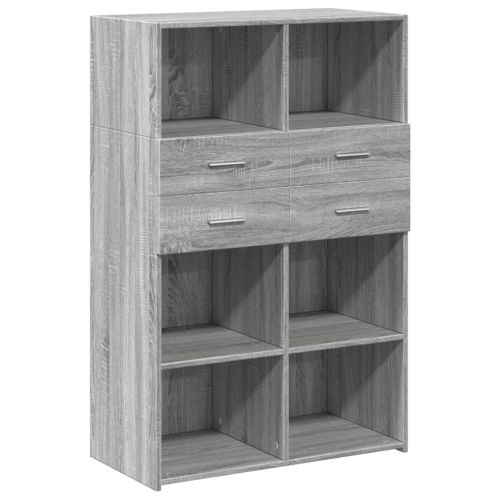 Висок шкаф, сив сонома, 80x42,5x124 см, инженерно дърво