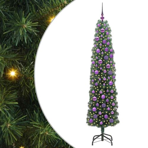 С изкуствено коледно дърво с 300 LED светодиода Зелен 180 cm