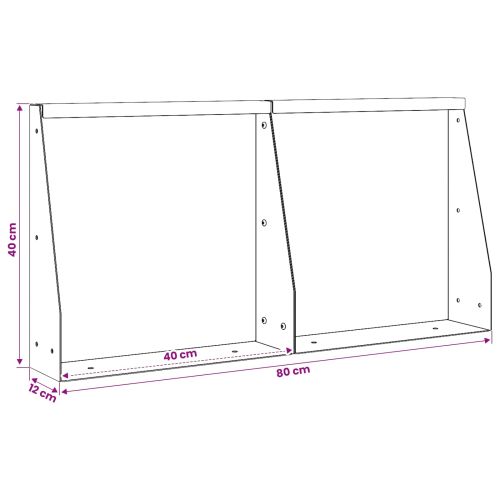 Задържащи стени 2 бр. 40 x 12 x 40 см Стомана Бяло