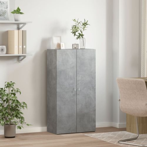 Шкаф за документи, бетонно сив, 60x32x115 см, инженерно дърво