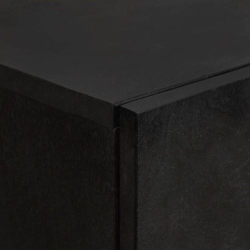 Висок шкаф Черно 60 x 33 x 100 см Солидно мангово дърво