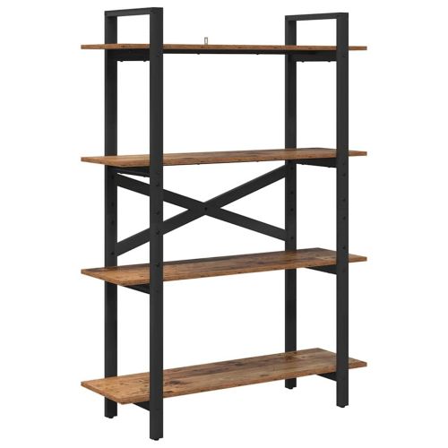 Рафт за книги 4 нива 100 x 33,5 x 140 см Инженерна дървесина