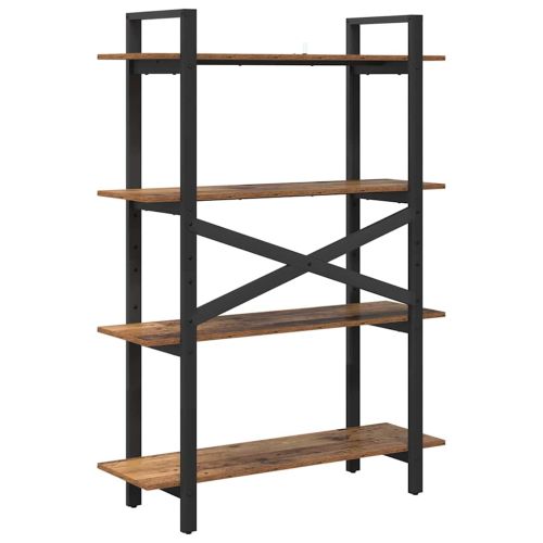 Рафт за книги 4 нива 100 x 33,5 x 140 см Инженерна дървесина