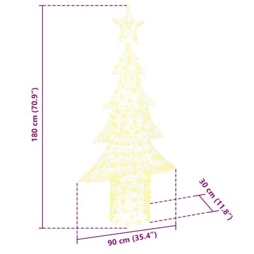 Коледно дърво 240 LED светодиода Топло бяло 150 cm Акрил