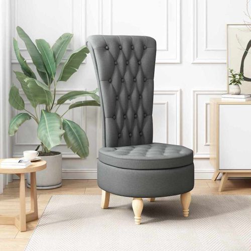 Стол с тапицерия Тъмен сив 56,5 x 70 x 110 см текстил