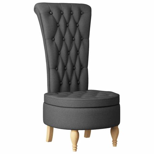 Стол с тапицерия Тъмен сив 56,5 x 70 x 110 см текстил