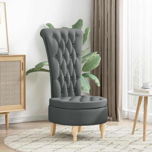 Стол с тапицерия Тъмен сив 56,5 x 70 x 110 см текстил