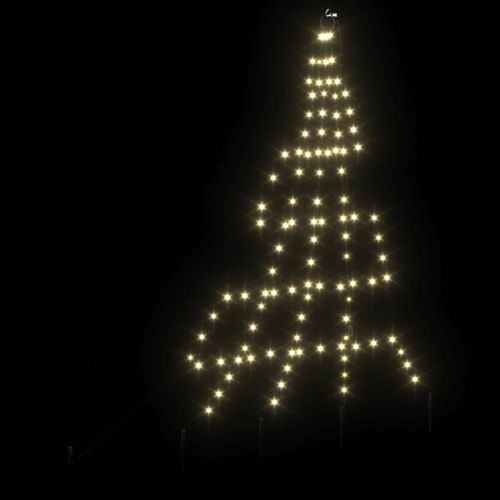 LED коледна елха с колчета за земя Топло бяло 182 см Метал