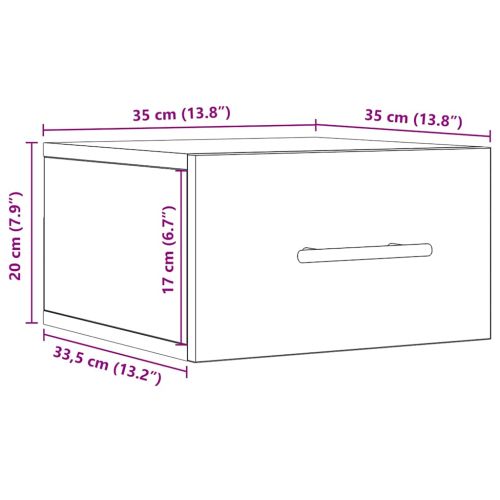 Нощен шкаф 2 бр. 35 x 35 x 20 см Инженерна дървесина Черния дъб