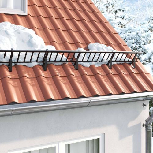 Поддръжка на снегозащита 12 бр. Черно 29,5 x 3 x 34,5 см