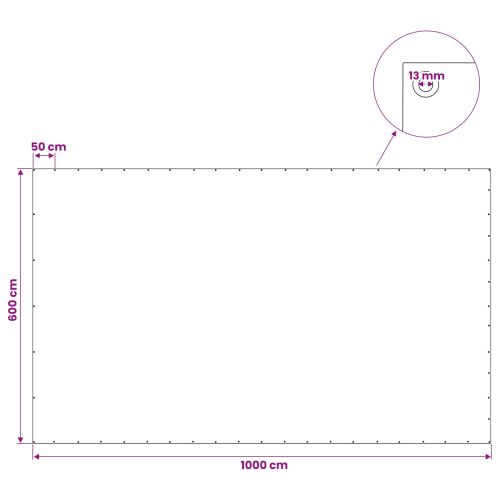 Брезент, 260 г/м², 6x10 м, бял, HDPE