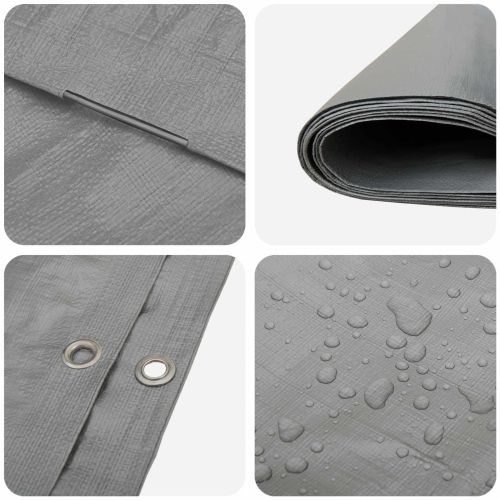 Брезент, 260 г/м², 3x5 м, сив, HDPE