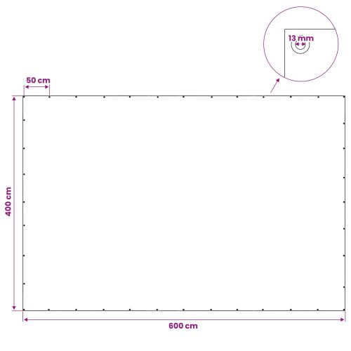 Брезент, 260 г/м², 4x6 м, бял, HDPE