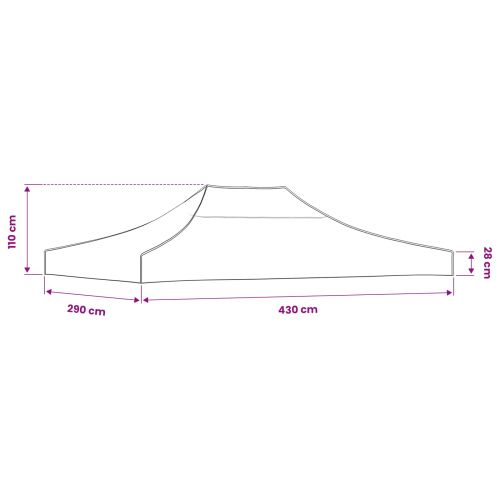Покривало за парти шатра, 4,5x3 м, бежово, 270 г/м²