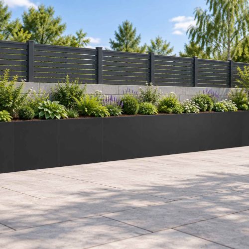 Задържащи стени 6 бр. 40 x 12 x 50 см Стомана Черно